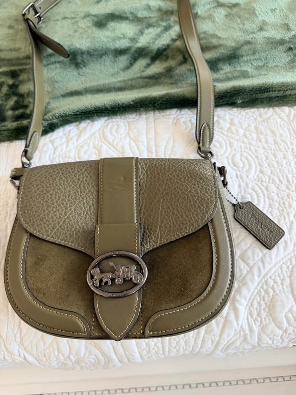 Coach Georgie Saddle Bag in Olive Green